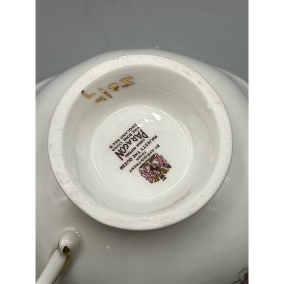 Paragon By Appointment Majesty The Queen Tea Cup Saucer Set Gold & Blue Rare - Picture 3 of 9